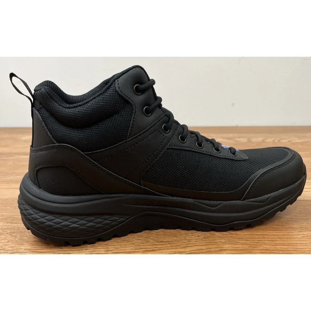 Skechers Work Boots Street Treader Scorron Men's 10.5 Black, Goodyear Soles NEW
